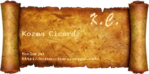 Kozma Ciceró névjegykártya